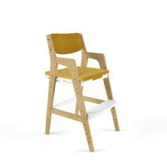 Детский растущий стул Робин WOOD Вуди Комбо-Белый с чехлом Охра Велюр