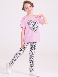 Футболка детская Апрель 237дев001Д1Р, светло-розовый14 Принтованное сердце, 110