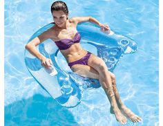 Плавающее надувное кресло Intex Sitn Float голубое 152х99см