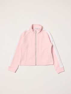 Толстовка детская Calvin Klein Debossed Logo Mock Zip Through розовый 146