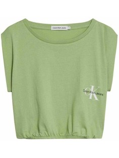 Футболка детская Calvin Klein Monogram Off Placed Cap T-Shir T зеленый 158