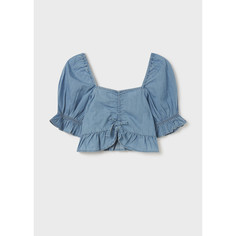 Блузка детская Mayoral 6197, голубой, 128
