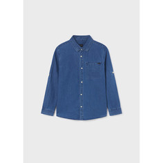 Рубашка детская Mayoral 6119, синий, 140