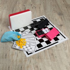 Настольная игра 3в1 "Владимирские игры", набор: лото, шашки и домино, микс No Brand