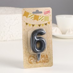 Свеча в торт "Шары" ,цифра 6 ,мокрый асфальт, 6,3 см, (3шт.) Дарим красиво