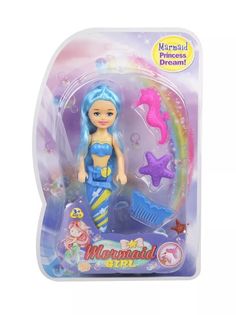 Игровой набор Наша Игрушка Красотка, кукла-русалка 17см., 3шт. в ассорт.арт. 802578