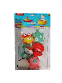 Набор игрушек-пищалок для купания Рыжий кот Водная забава-2 И-6999, 6 штук