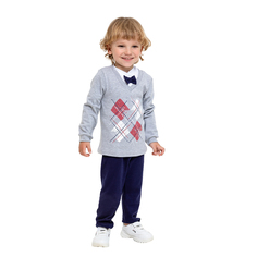 Комплект одежды Веселый малыш Маленький джентельмен цв. серый р.80