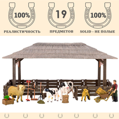 Игровой набор Masai Mara На ферме , Ферма, 19 фигурок животных, персонажей и инвентаря
