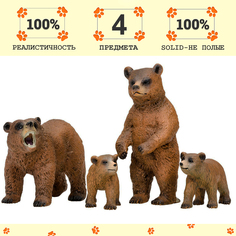 Фигурка Masai Mara Мир диких животных , Семья медведей, 4 предмета