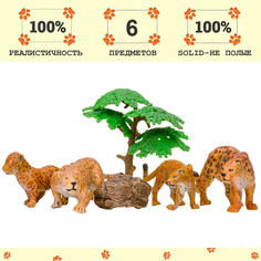 Фигурка Masai Mara Мир диких животных , Семья ягуаров, 6 предметов