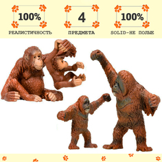 Фигурка Masai Mara Мир диких животных , Семья орангутангов, 4 предмета