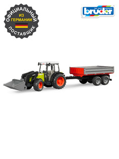 Трактор Bruder Claas nectis 267f с погрузчиком и прицепом