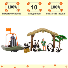 Игровой набор Masai Mara 10 предметов: Ферма, панды, лодка, фермер, инвентарь
