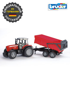 Трактор Bruder Massey ferguson 7480 с прицепом-самосвалом