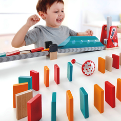Hape Падающее домино-Гигантский молот, деревянные доминошки, молот и переходы
