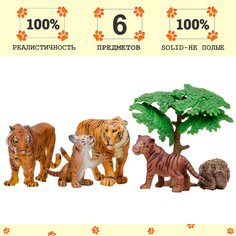 Фигурка Masai Mara Мир диких животных , Семья тигров, 6 предметов