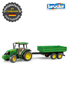Спецтехника Bruder John Deere 5115M с прицепом Gulliver