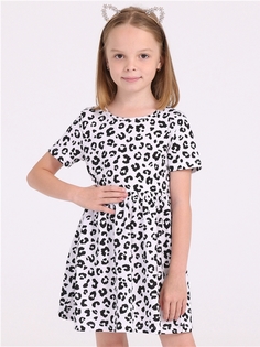 Платье детское Апрель 1ДПК3998001н, черный леопард на белом, размер 116