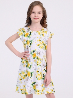 Платье детское Апрель 1ДПК2112001н, одуванчики на белом, 116