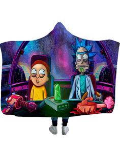 Плед StarFriend с капюшоном Рик и Морти Rick and Morty 120х140 см