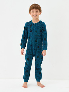 Пижама детская KOGANKIDS 372-820-08, синий набивка монстры, 104