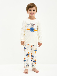 Пижама детская KOGANKIDS 372-813-33, молочный набивка самолётики, 116