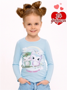 Лонгслив детский Апрель 1ДДЛД3568001, светло-голубой109 Влюбленные совы, 104