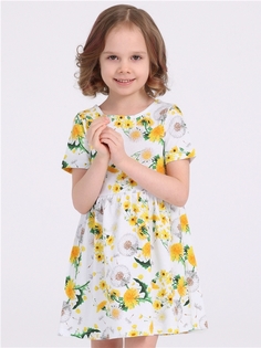 Платье детское Апрель 1ДПК4291001н, одуванчики на белом, 110