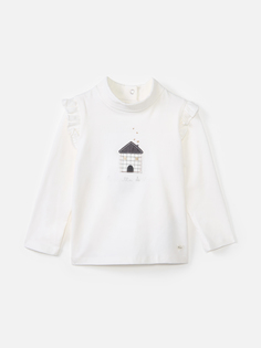 Лонгслив Chicco для девочек, белый, размер 80, 9047569000000