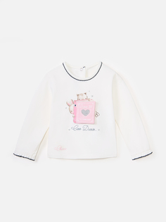 Лонгслив Chicco для девочек, белый, размер 80, 9068644000000