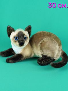 Мягкая игрушка АКИМБО КИТ Реалистичная сиамский кот 30 см