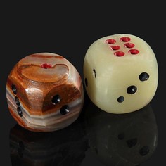 Кубик игральный, 2,5 см, оникс (5 шт) No Brand