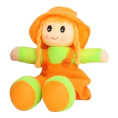 Мягкая игрушка «Кукла с хвостиками», в сарафане, полосатой кофте, цвета МИКС No Brand