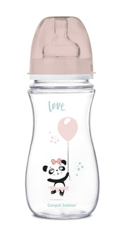 Бутылочка для кормления Canpol Babies EasyStart Toys 300 мл 35/222 Прозрачный/Розовый