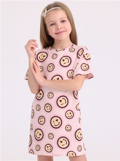 Платье детское Апрель 256дев001нД1Р, смайлики на розовом, 104