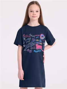 Платье детское Апрель 250дев001Д2У, темно-синий Граффити на темном, 164