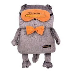 Мягкая игрушка - подушка кот Басик в маске для сна, 34см / Зайка Ми/ Ли-Ли/Подарок Budi Basa