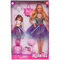 Игровой набор Куклы Defa Lucy Мама и дочка идут в гости в серебристо-сиреневых платьях