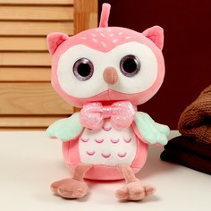 Мягкая игрушка Совёнок, 23 см, розовый No Brand