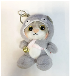 Мягкая игрушка-брелок Original Toys Кот в костюме Совы, плюшевый, серый, 12 см