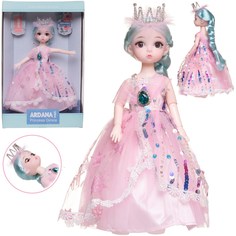 Кукла Junfa Ardana Princess 30 см с короной в роскошном розовом платье в подарочной короб