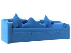 Детский диван-кровать Лига Диванов Рико Голубой (велюр)
