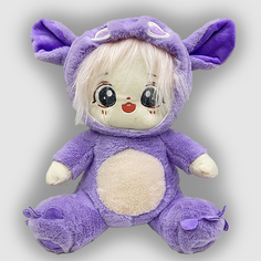 Игрушка мягкая аниме, черный, фиолетовый, 30 см No Brand
