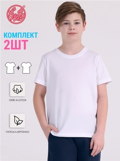 Футболка детская Апрель 805мал001Д2Р, белый, 140