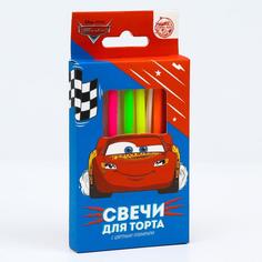 Набор свечей с цветным пламенем для торта, Тачки, 12 шт. Disney