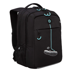 Рюкзак GRIZZLY с карманом для ноутбука, анатомический RB-456-6/4 черный, небесный