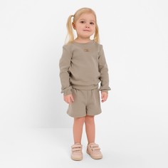 Костюм детский (свитшот, шорты) MINAKU, цвет серый, рост 92-98 см