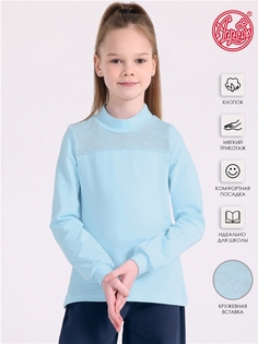 Водолазка детская Апрель 404дев804Д2Р, светло-голубой109+букеты светло-голубой, 140