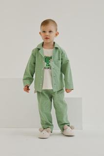Пижама детская Minidino ТЕКС-КМПЛ-003, зеленый чай, 134